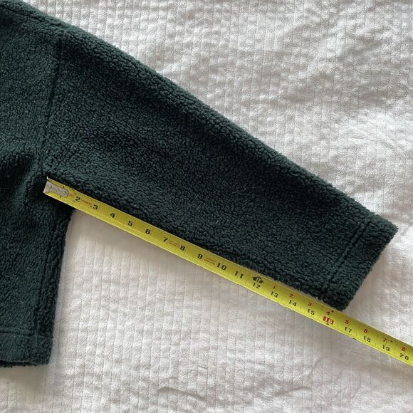 90s Vintage Coldwater Creek Green Sherpa Cardigan Jacket Wolf Buttons Womens S - Picture 11 of 11